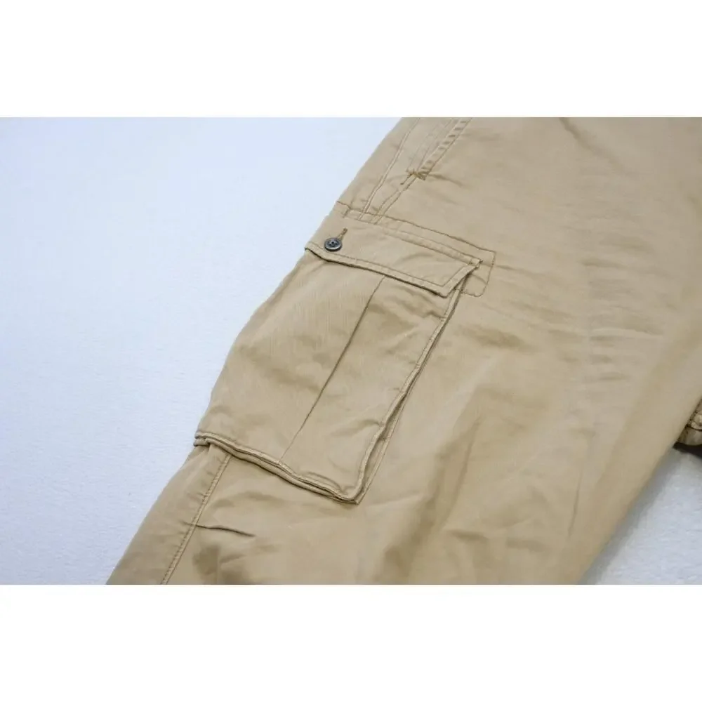 Levis Cargo Pants Beige Loose Baggy Straight‎ Flat Mens Size 44 x 30